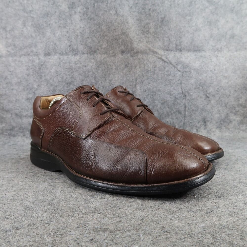 Johnston & Murphy Shoes Mens 10 Oxford Derby Casual Dress Leather Comfort Brown